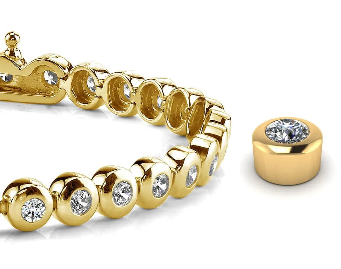 Bezel Set Lab-Grown Diamond Tennis Bracelet with 1.08 ct.(finished) 2mm