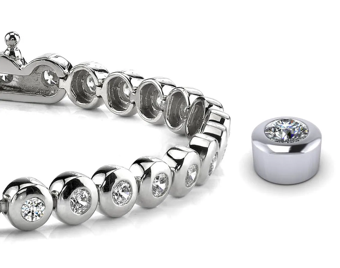 Bezel Set Lab-Grown Diamond Tennis Bracelet with 1.08 ct.(finished) 2mm