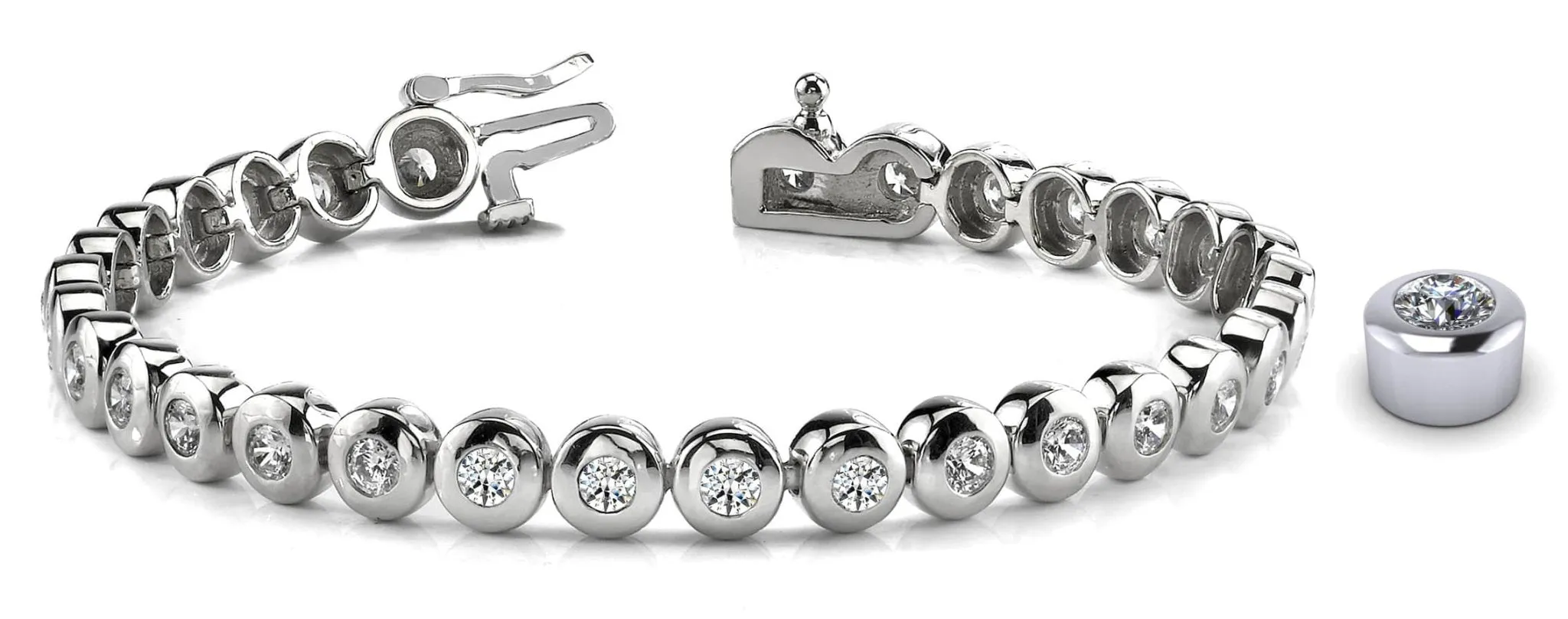 Bezel Set Lab-Grown Diamond Tennis Bracelet with 1.08 ct.(finished) 2mm