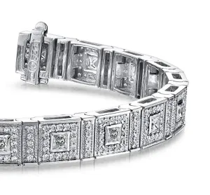 Bezel Set Princess Lab-Grown Diamond Bracelet with 3.24 ct.(finished) 1.1mm, 2mm