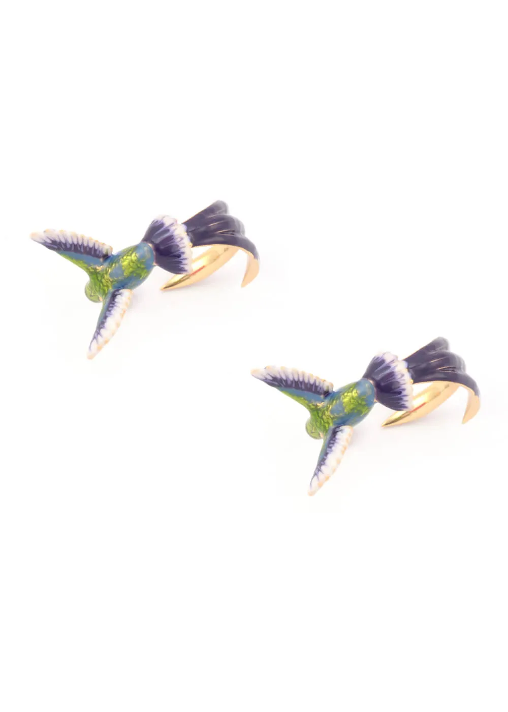 Bill Skinner Hummingbird Hoop Earrings Gold
