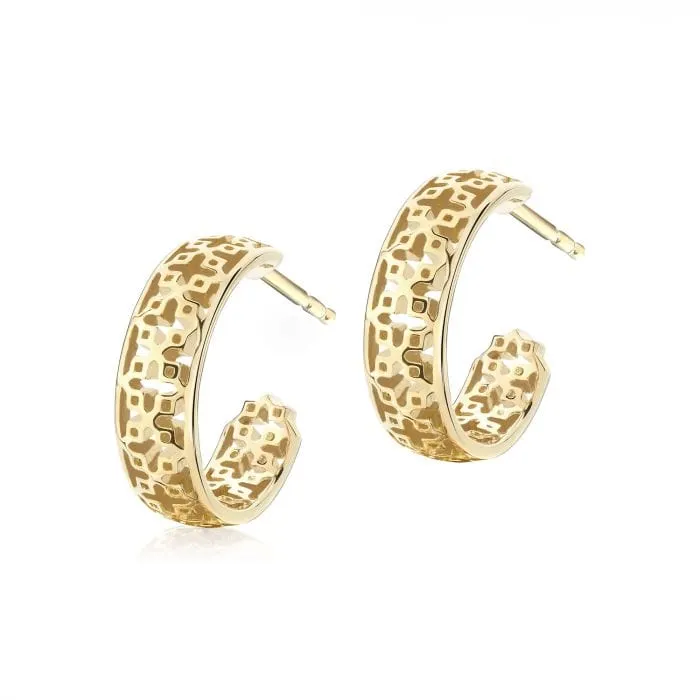 Birks 18K Yellow Gold Muse 15mm Hoops