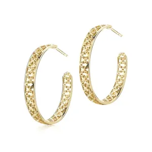 Birks Muse 30 mm 18k Yellow Gold Pierced Hoop Earrings