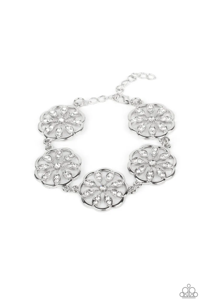 Blooming Bling White Paparazzi Bracelet