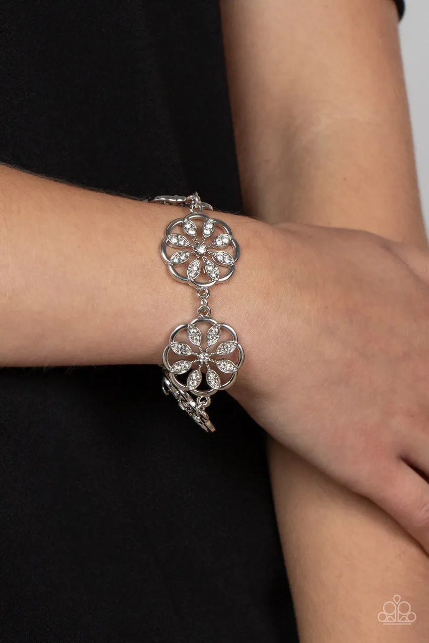 Blooming Bling White Paparazzi Bracelet