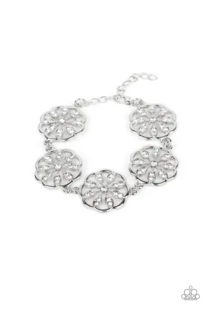 Blooming Bling White Paparazzi Bracelet