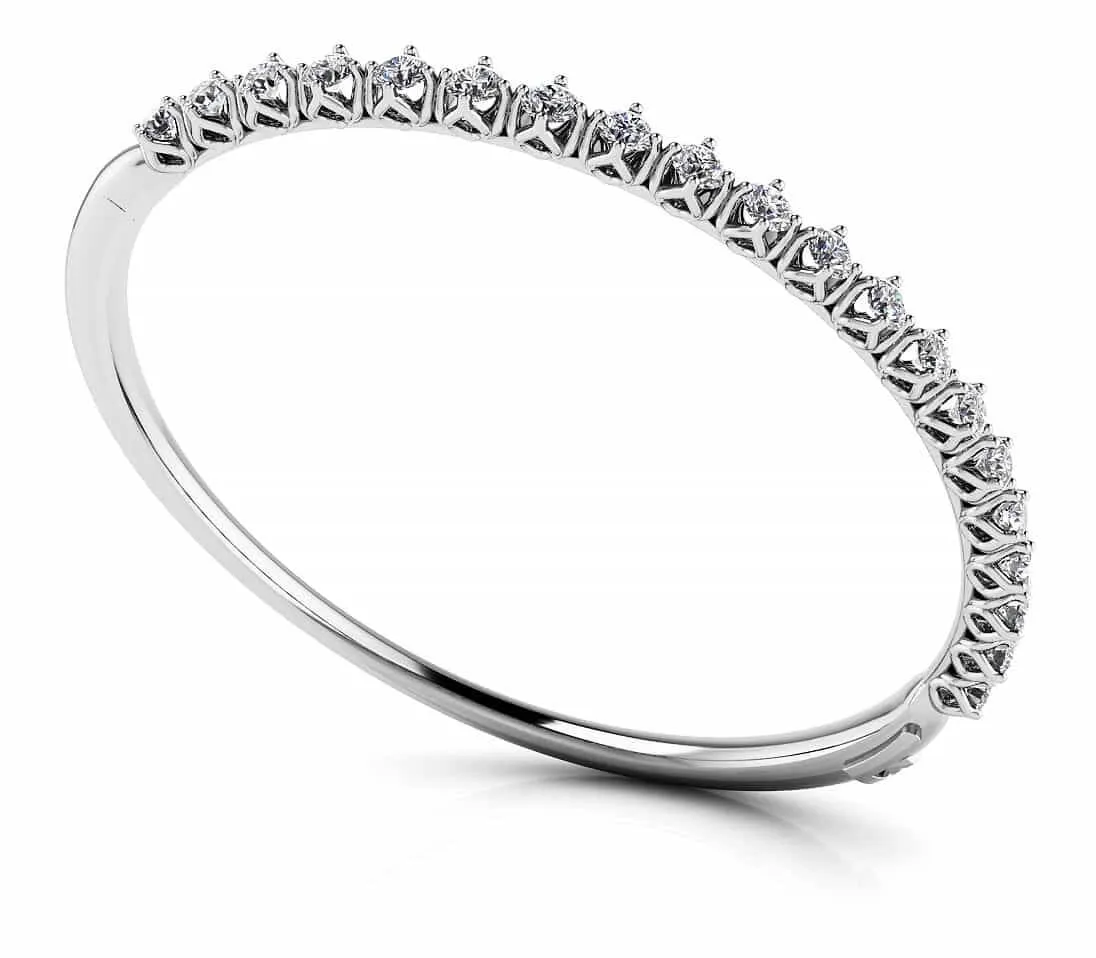 Blossoming Florals Diamond Bangle with 2.10 ct.(finished) 3mm