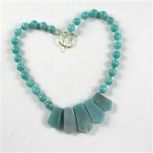 Blue Green GemstoneNecklace Intriguing Design