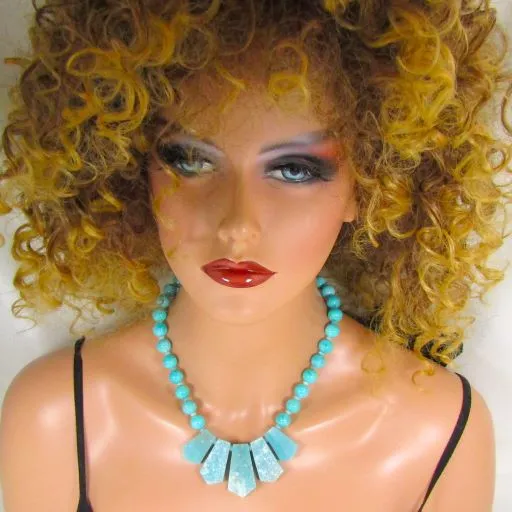 Blue Green GemstoneNecklace Intriguing Design