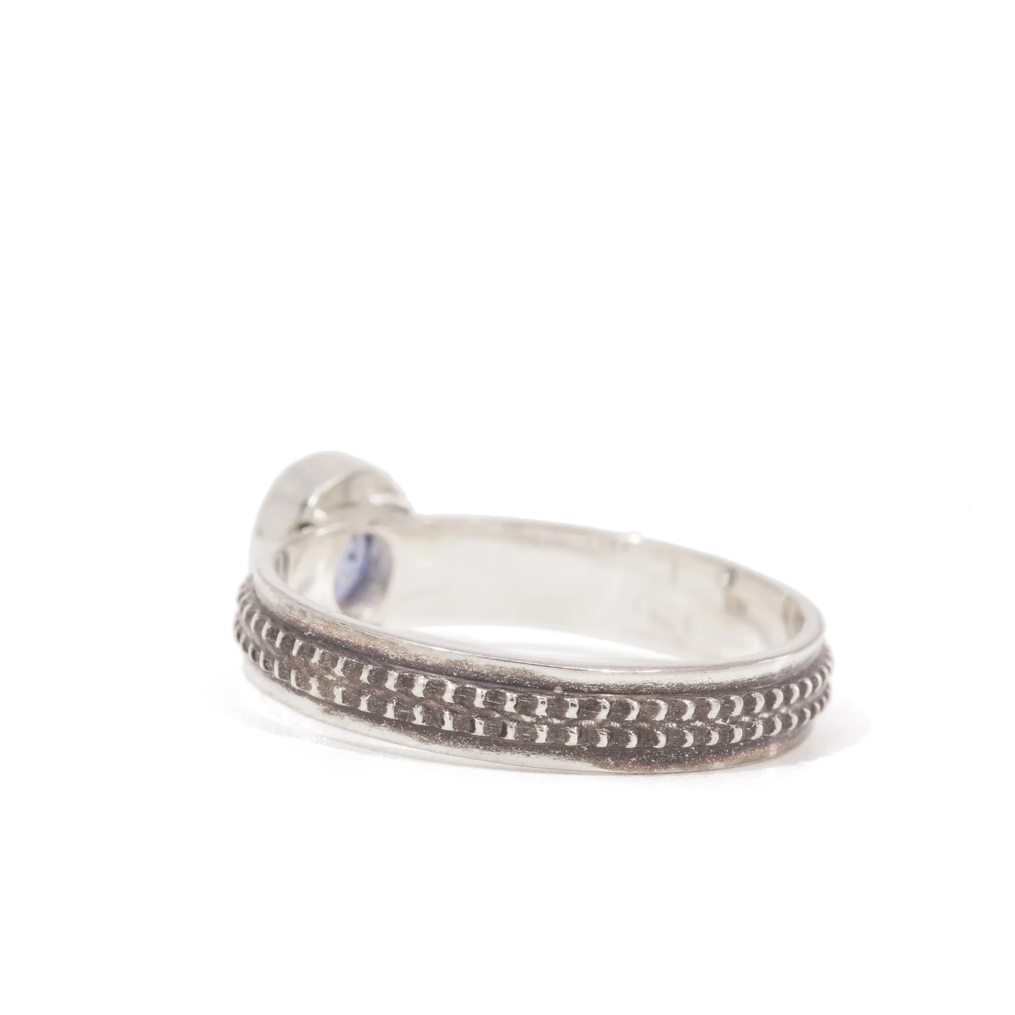 Blue Sapphire .38 Carat Sterling Silver Handcrafted Gemstone Ring