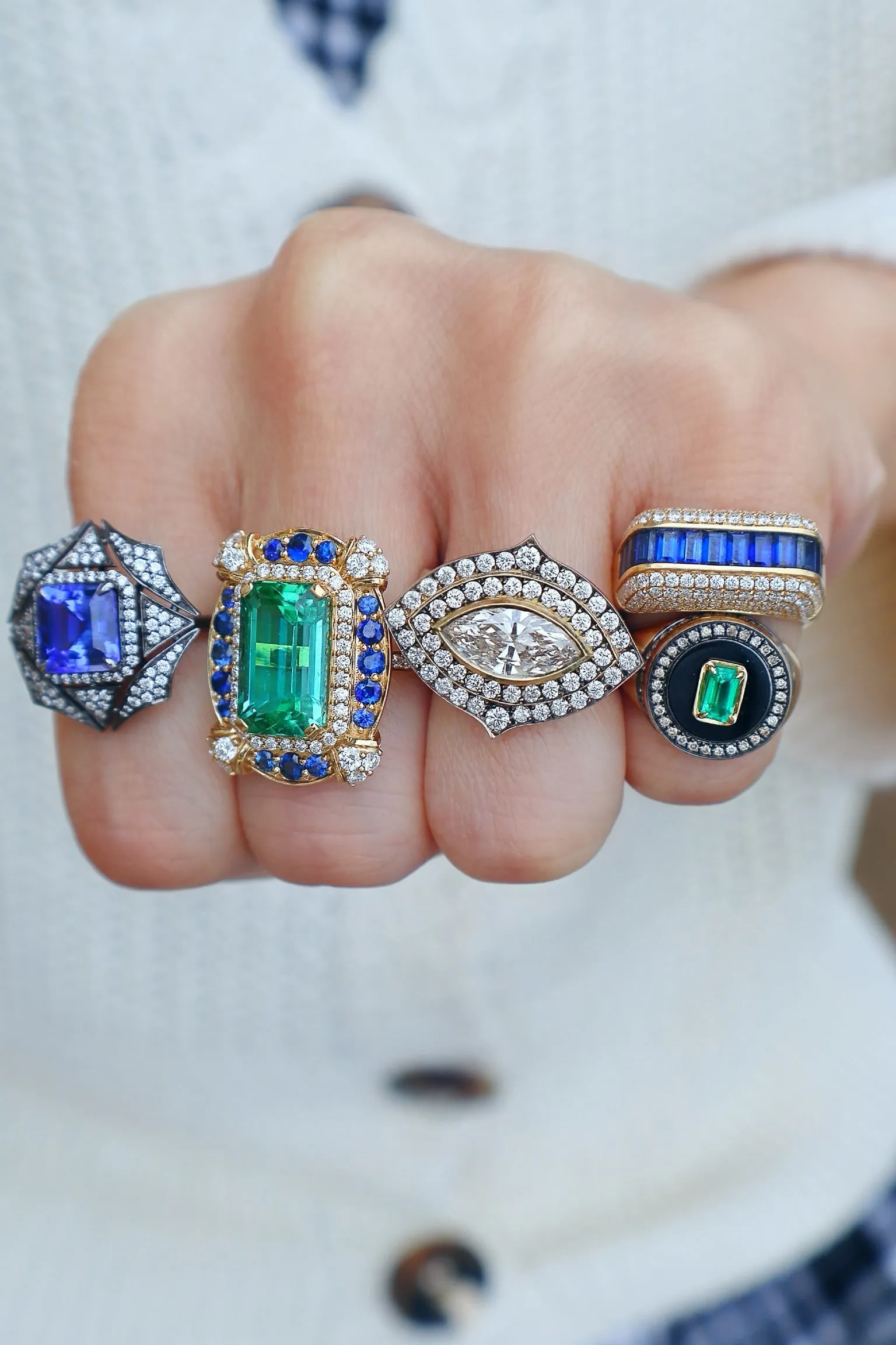 Blue Sapphire Empress Ring