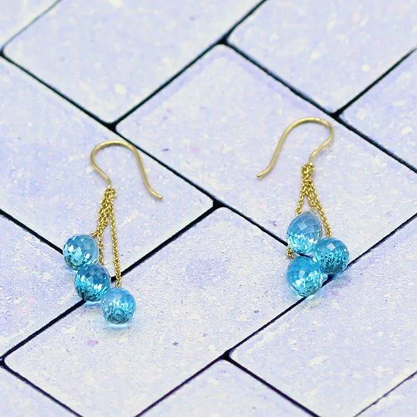 Blue Topaz Chandelier Earrings