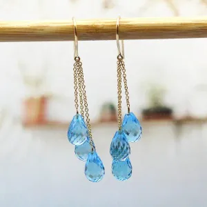 Blue Topaz Chandelier Earrings