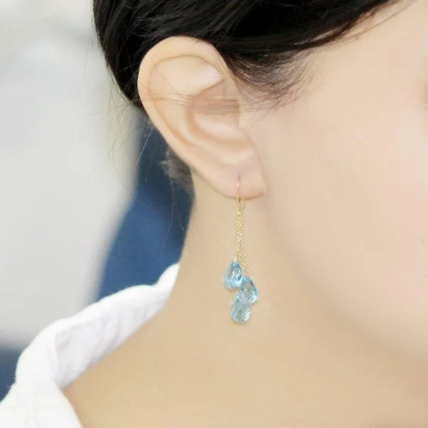 Blue Topaz Chandelier Earrings