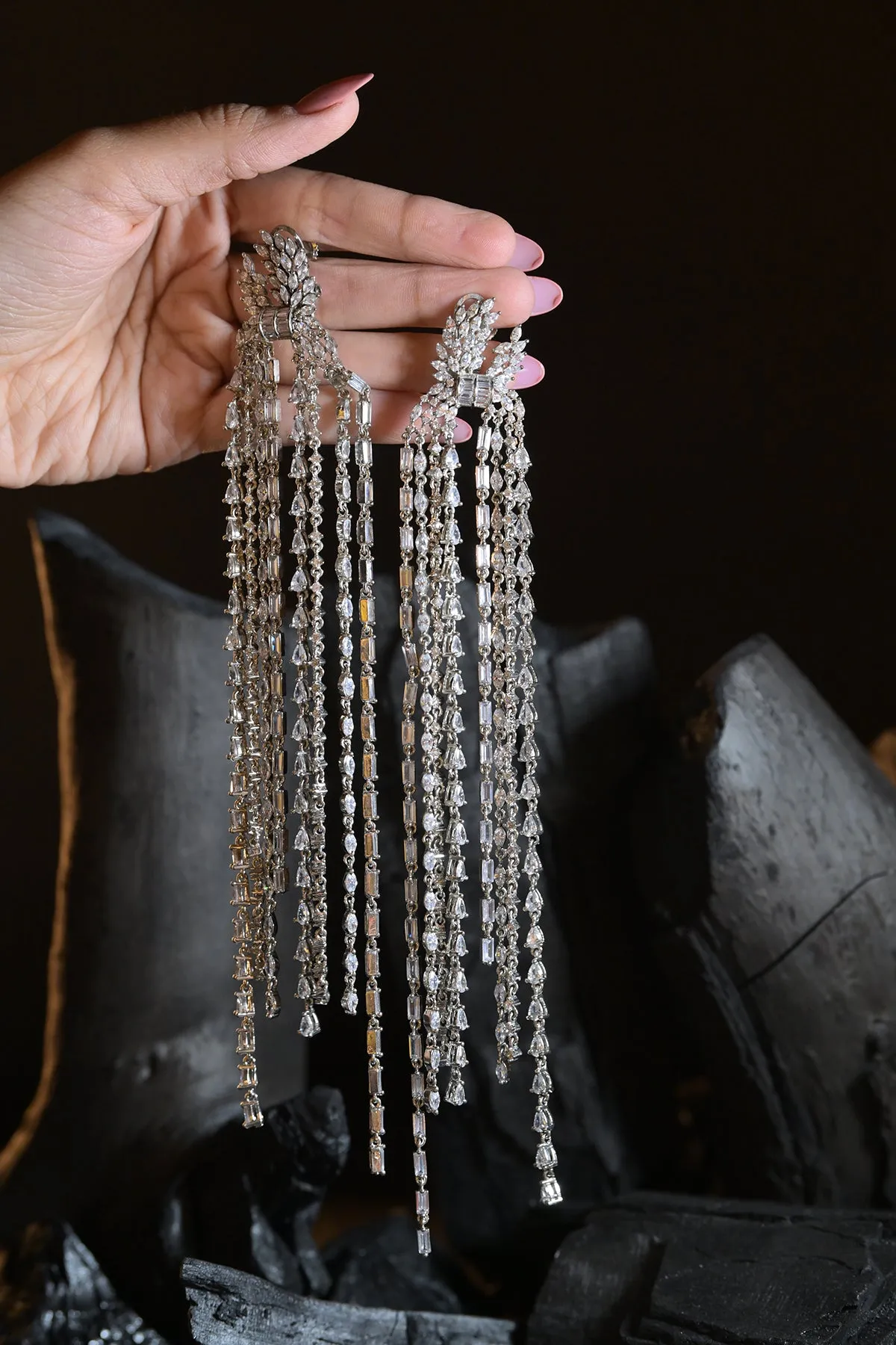 Bold Diamond Chandelier Earrings