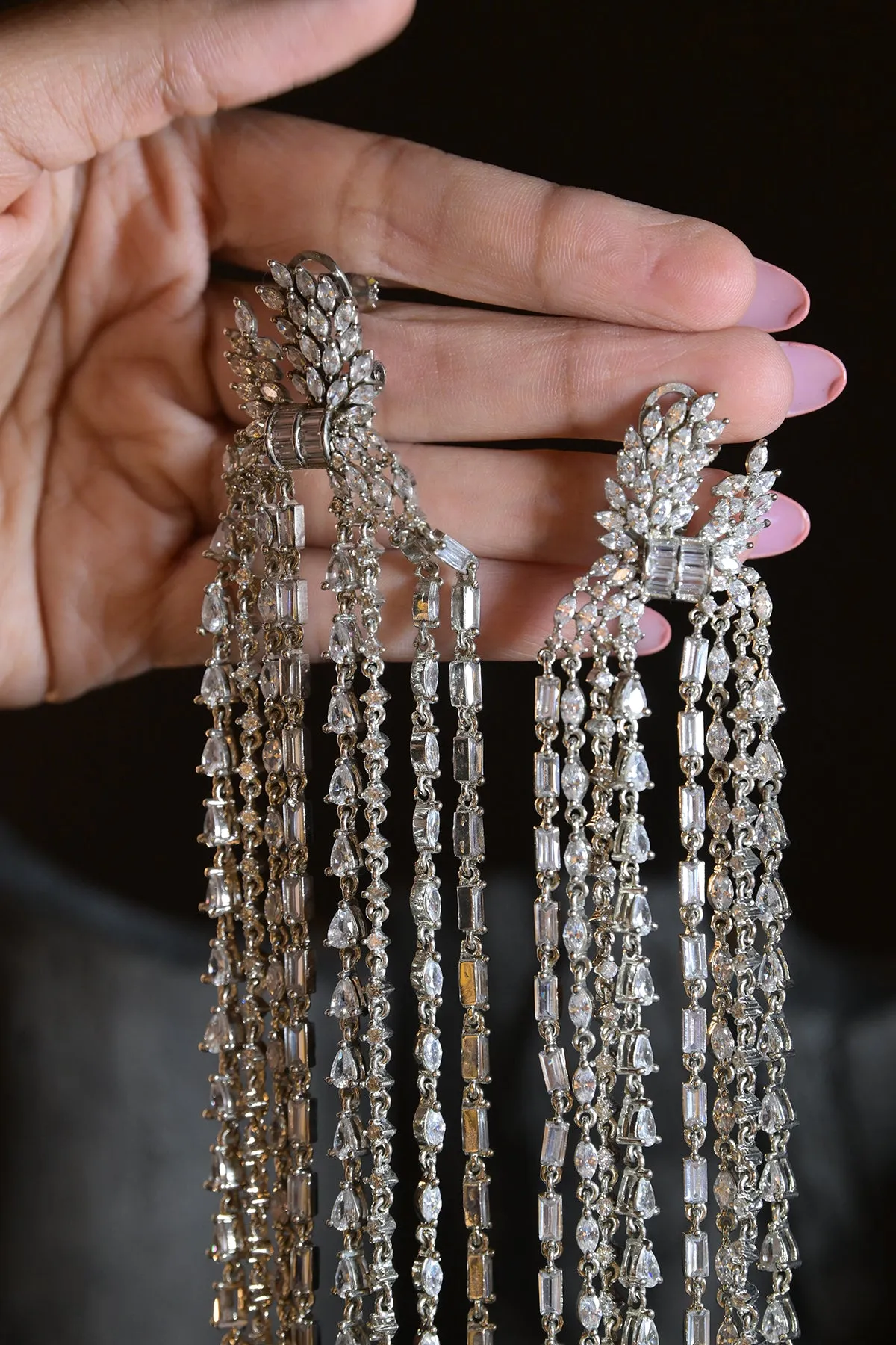 Bold Diamond Chandelier Earrings