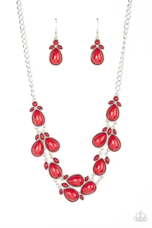 Botanical Banquet Red Paparazzi Necklace