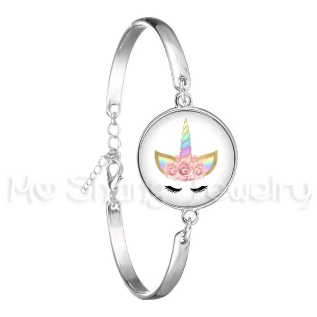 Bracelet For Girls Children Kids Enamel Life Is Magical Unicorn Horse Jewelry Accessories Cartoon Animal Bangle Unicorn Party