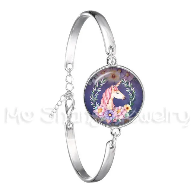 Bracelet For Girls Children Kids Enamel Life Is Magical Unicorn Horse Jewelry Accessories Cartoon Animal Bangle Unicorn Party
