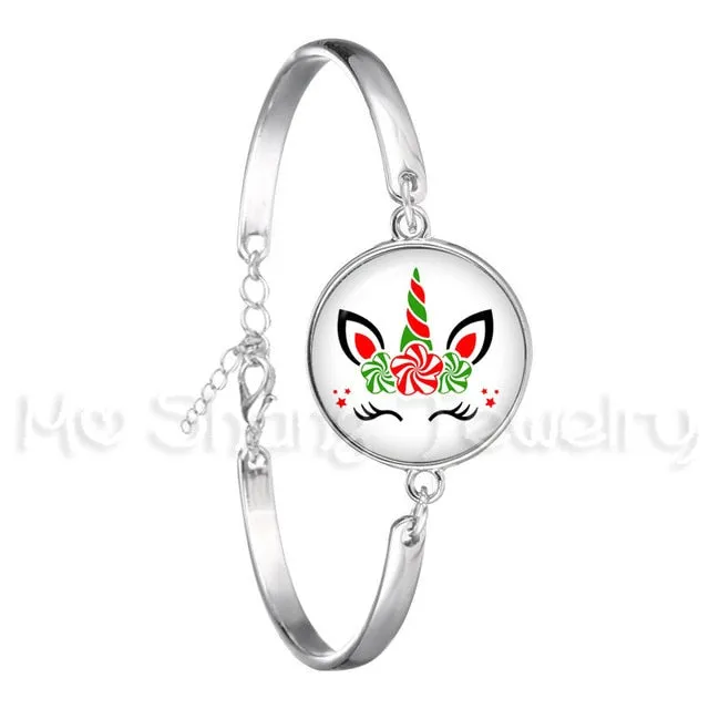 Bracelet For Girls Children Kids Enamel Life Is Magical Unicorn Horse Jewelry Accessories Cartoon Animal Bangle Unicorn Party