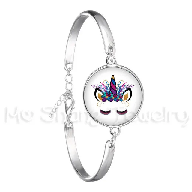 Bracelet For Girls Children Kids Enamel Life Is Magical Unicorn Horse Jewelry Accessories Cartoon Animal Bangle Unicorn Party