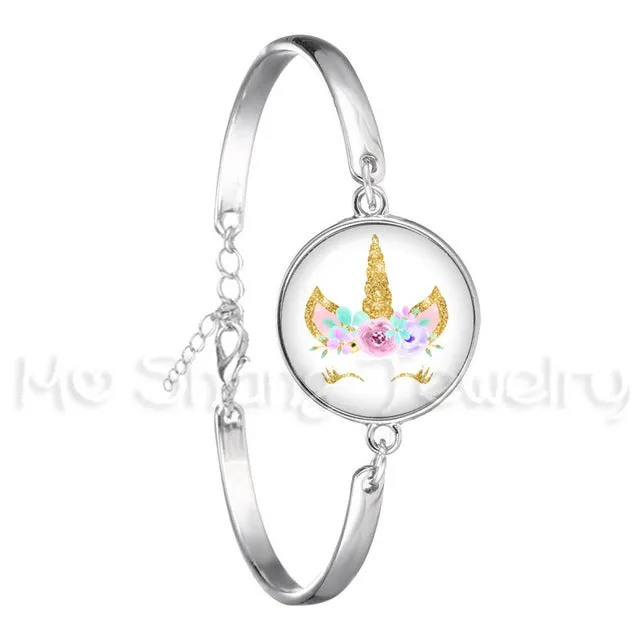 Bracelet For Girls Children Kids Enamel Life Is Magical Unicorn Horse Jewelry Accessories Cartoon Animal Bangle Unicorn Party