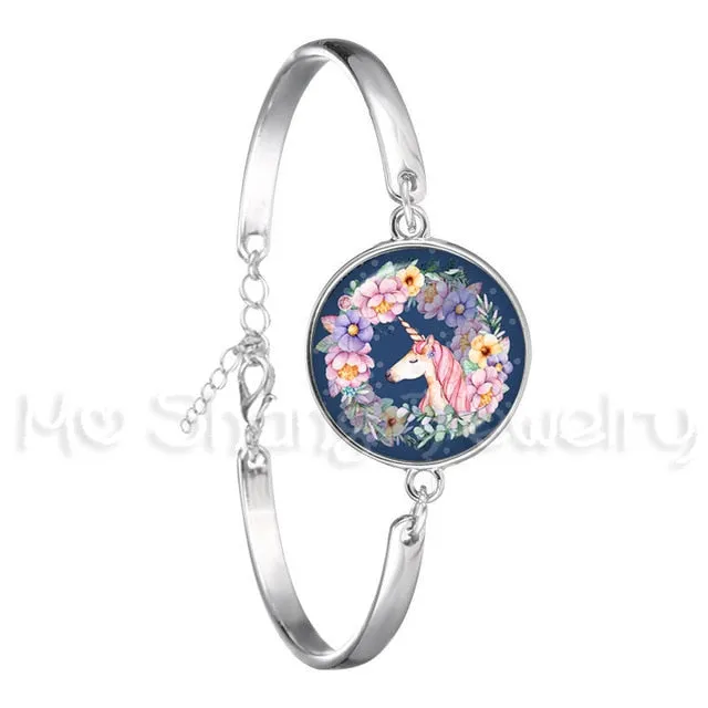 Bracelet For Girls Children Kids Enamel Life Is Magical Unicorn Horse Jewelry Accessories Cartoon Animal Bangle Unicorn Party