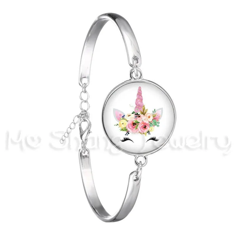 Bracelet For Girls Children Kids Enamel Life Is Magical Unicorn Horse Jewelry Accessories Cartoon Animal Bangle Unicorn Party