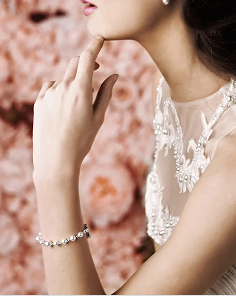 bridal bracelet - Eloise pearl by Kezani