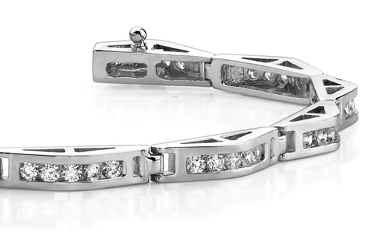 Bridge Link Lab-Grown Diamond Bracelet with 1.98 ct.(finished) 2mm