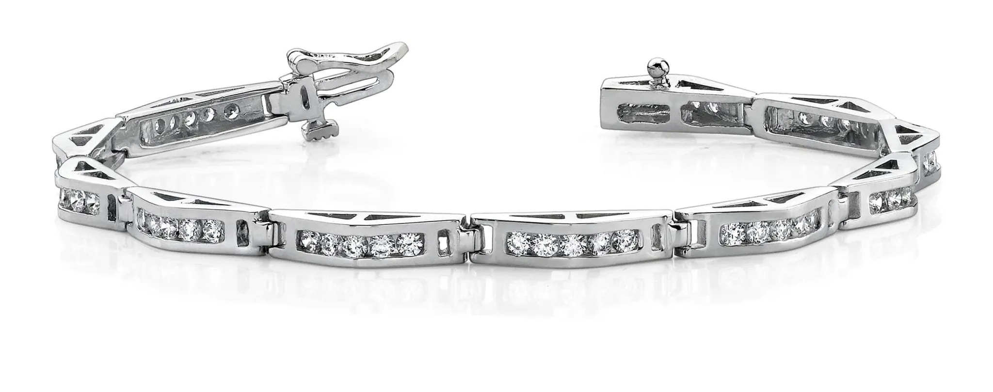 Bridge Link Lab-Grown Diamond Bracelet with 1.98 ct.(finished) 2mm