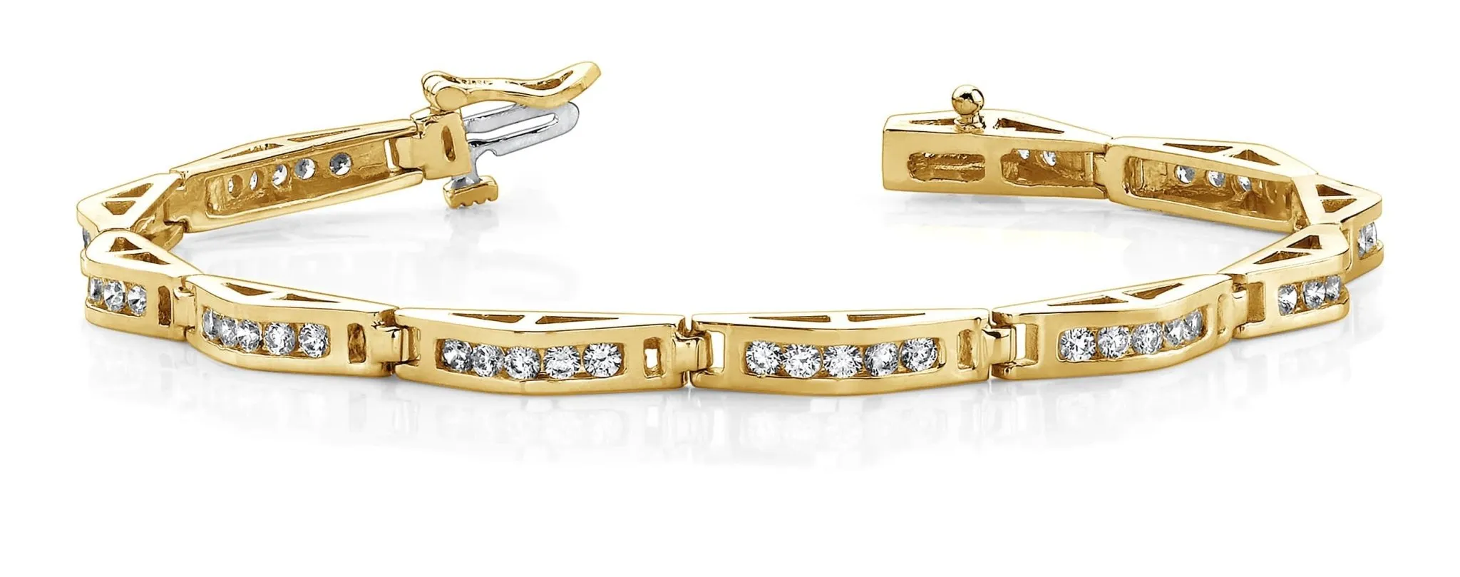 Bridge Link Lab-Grown Diamond Bracelet with 1.98 ct.(finished) 2mm