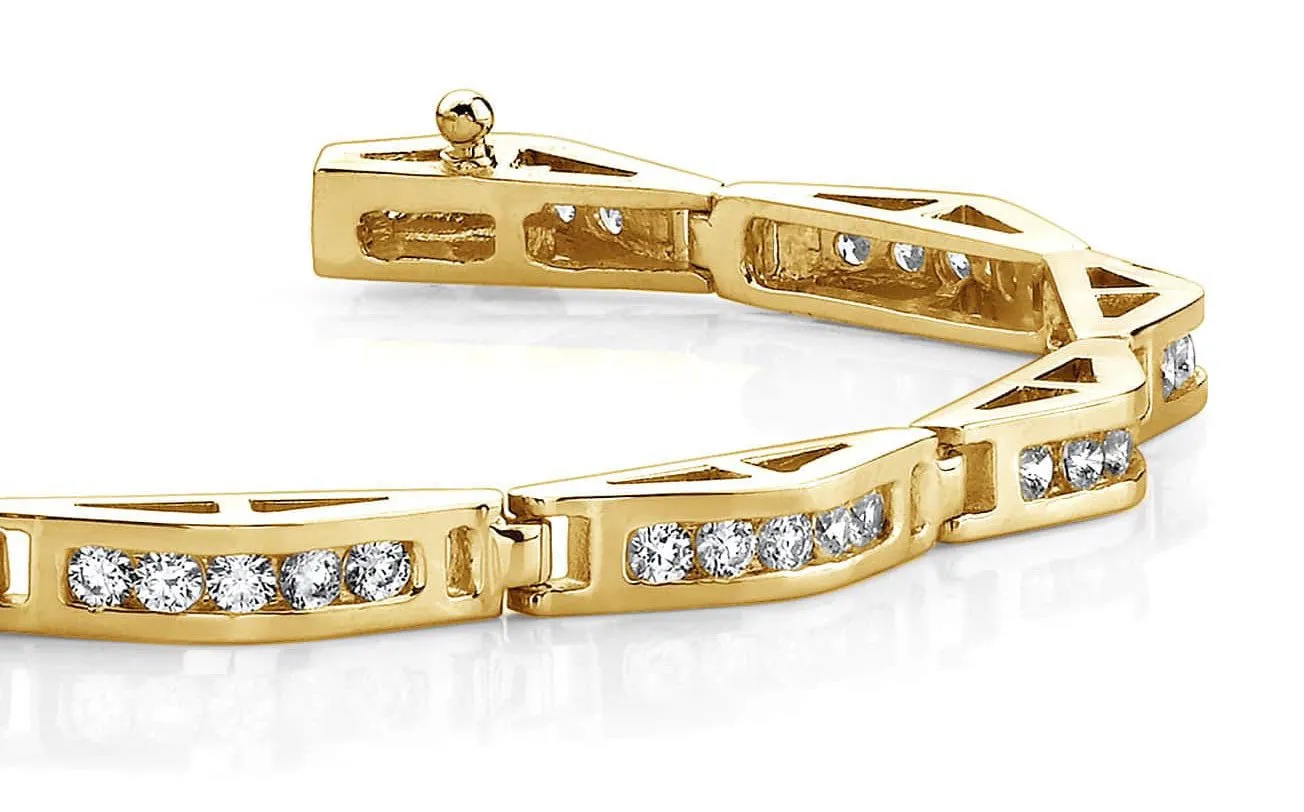 Bridge Link Lab-Grown Diamond Bracelet with 1.98 ct.(finished) 2mm