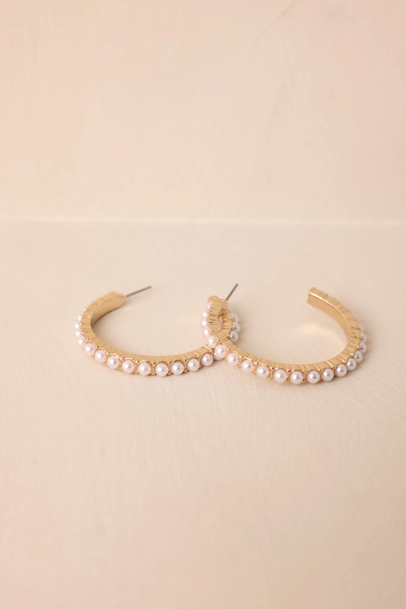 Bright Moments Ivory Faux Pearl Hoop Earrings