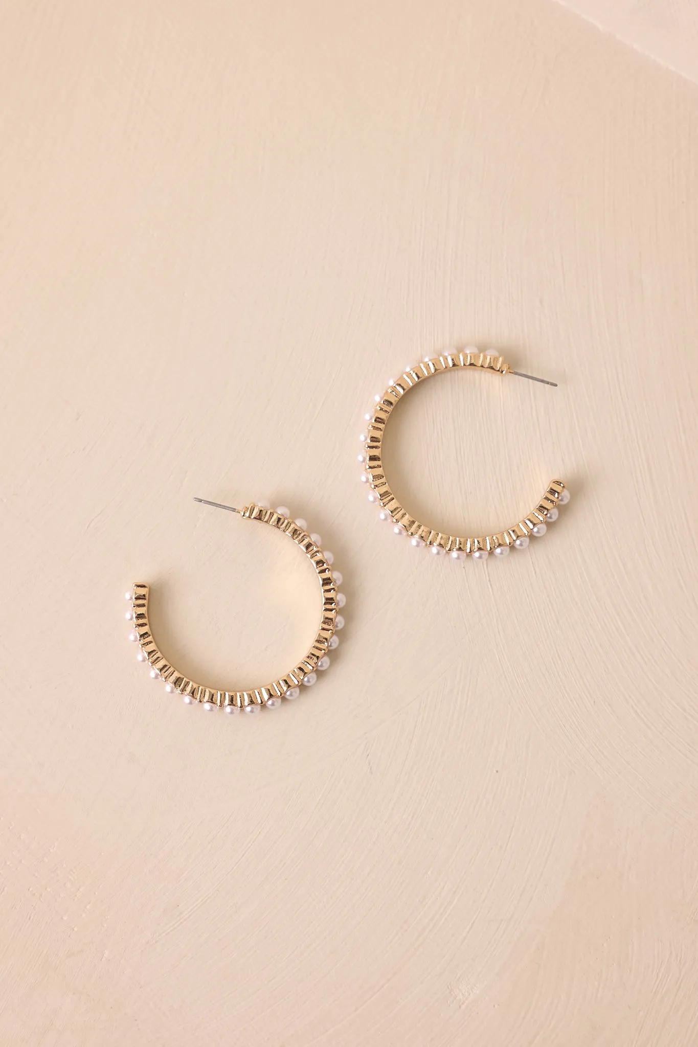 Bright Moments Ivory Faux Pearl Hoop Earrings