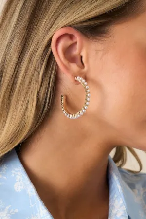 Bright Moments Ivory Faux Pearl Hoop Earrings