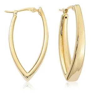 Carla 14k Yellow Gold Large "V-Shaped" Hoop Earrings