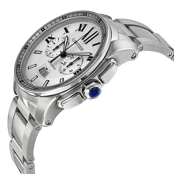 Cartier Calibre de Cartier Silver Dial Chronograph Automatic Men's Watch W7100045