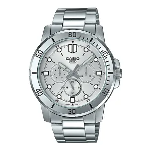 Casio Silver Stainless Steel Silver Dial Quartz Watch for Gents - MTP-VD300D-7EUDF