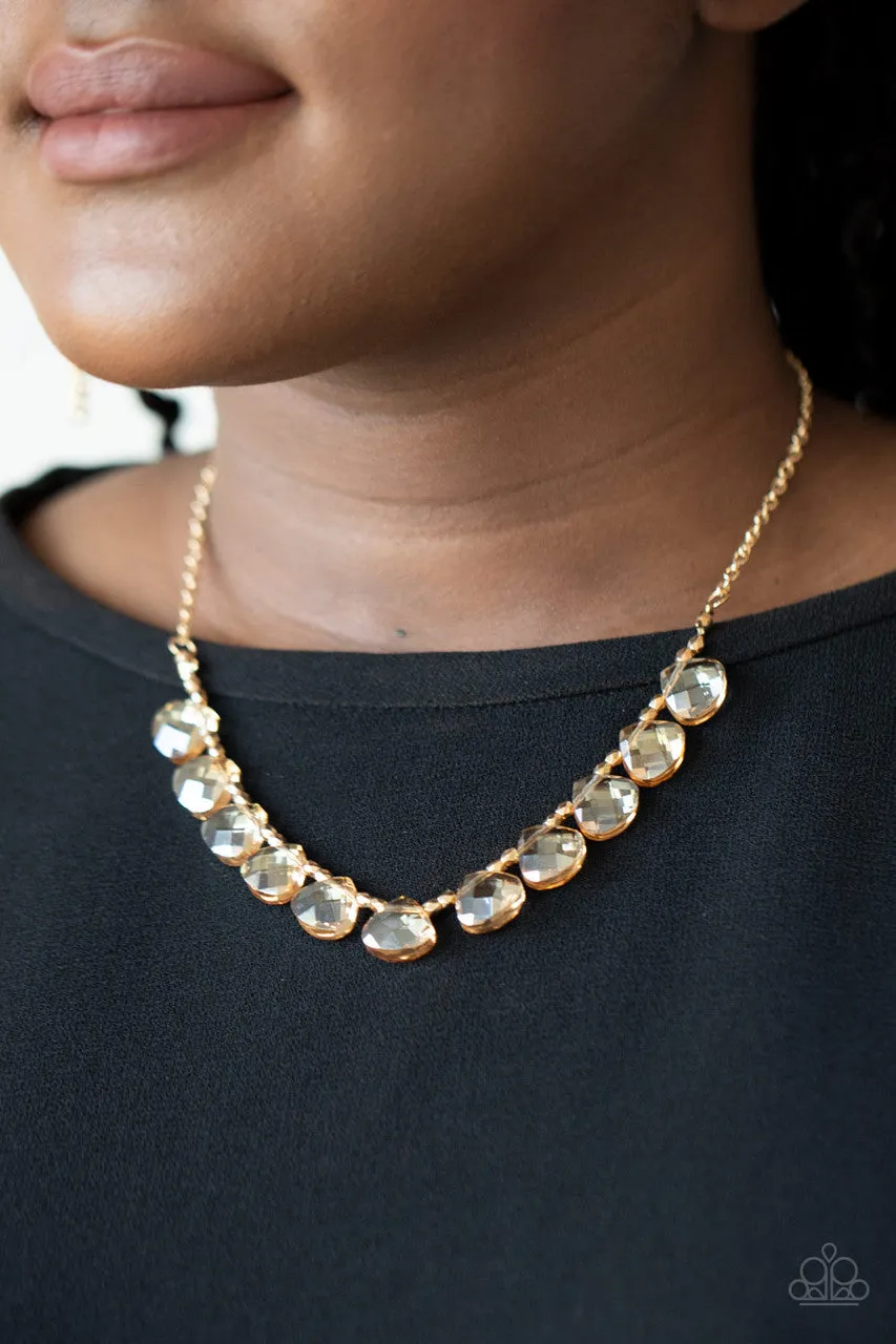 Catch a Fallen Star Gold Paparazzi Necklace