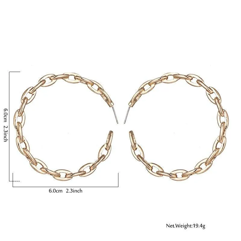 Chain Link Hoop Earrings