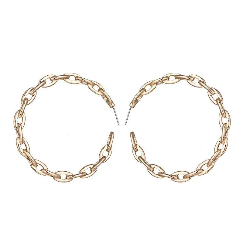 Chain Link Hoop Earrings