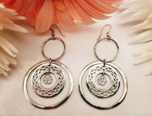 Chandelier Earrings with Celtic Interior
