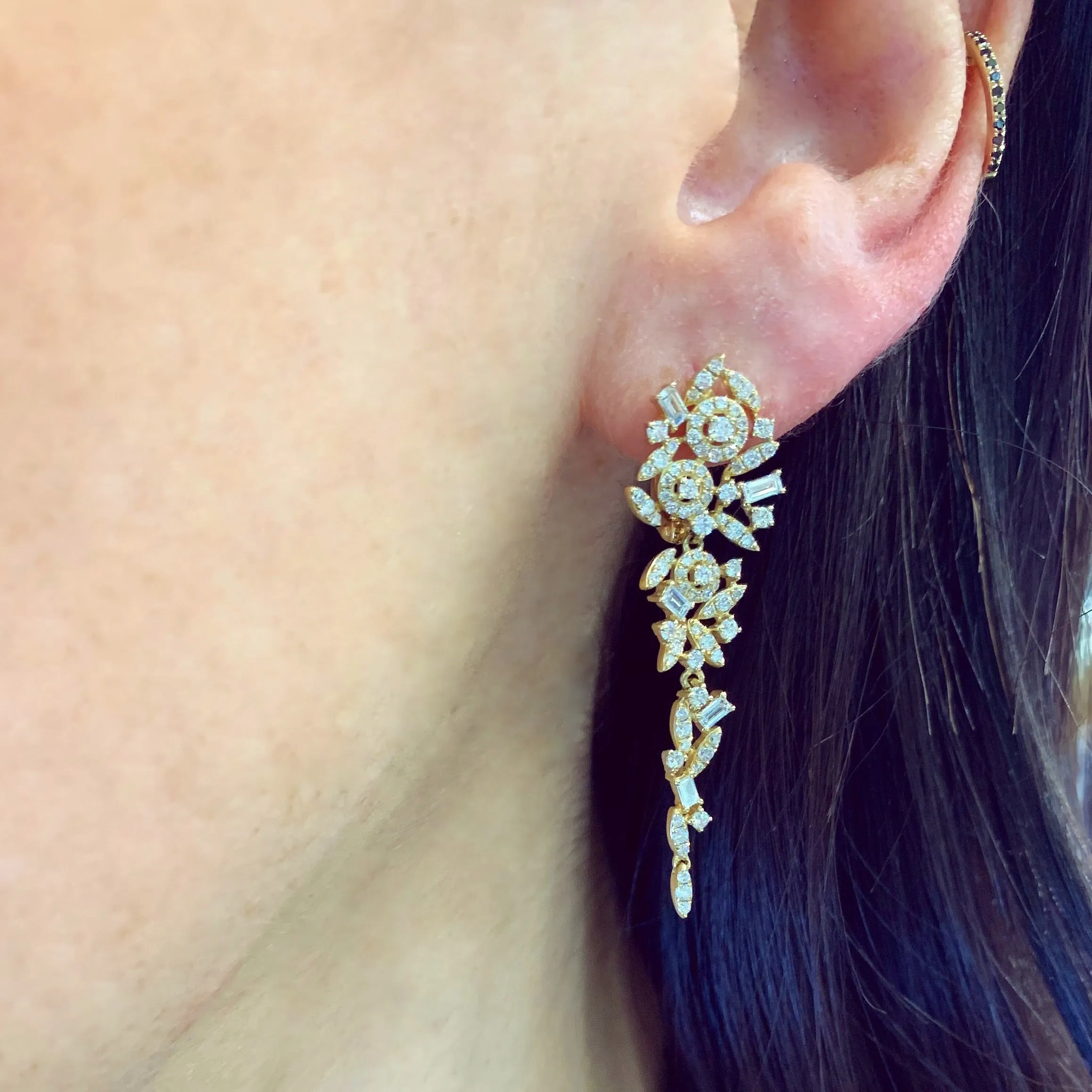 Chandelier Mixed Diamond Earrings