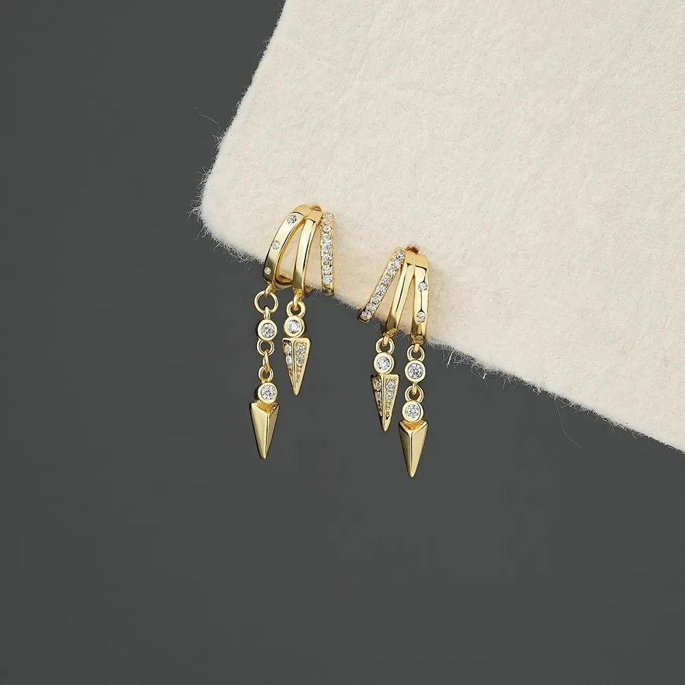 Charming Illusion Hoop Earrings | 18K Gold Plated