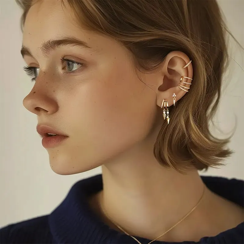 Charming Illusion Hoop Earrings | 18K Gold Plated