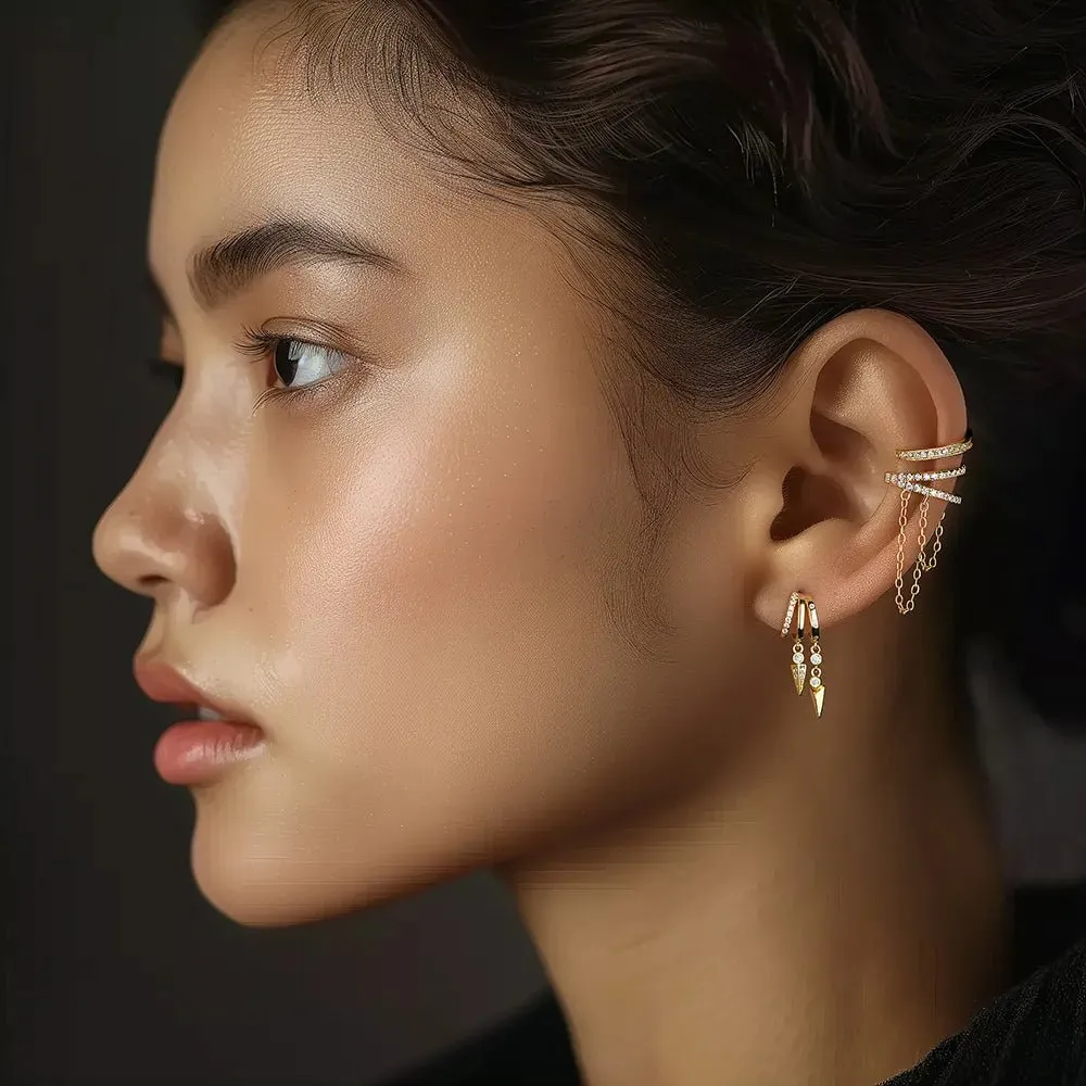 Charming Illusion Hoop Earrings | 18K Gold Plated