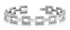 Checkerboard Mens Designer Diamond Bracelet with 3.65 ct.(finished) 2.1mm