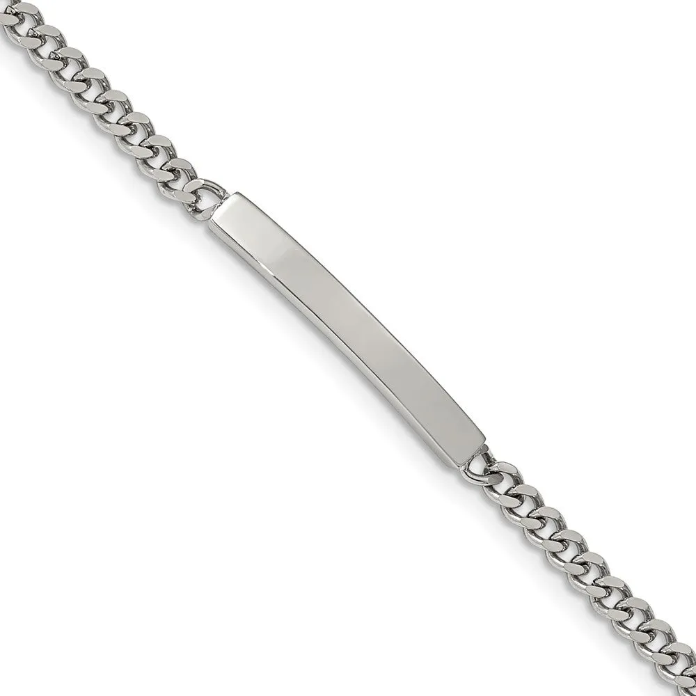 Chisel Stainless Steel Polished Flat Curb Chain 8.5 inch ID Bracelet