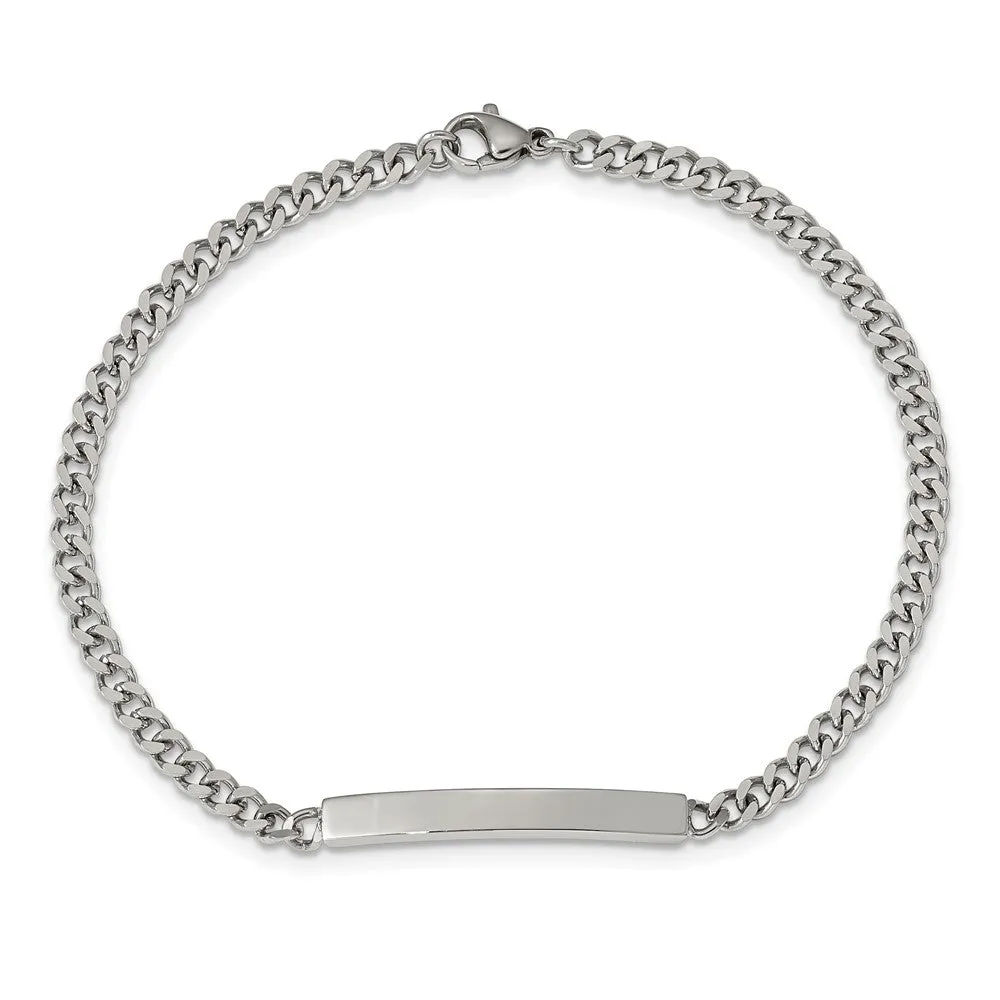 Chisel Stainless Steel Polished Flat Curb Chain 8.5 inch ID Bracelet